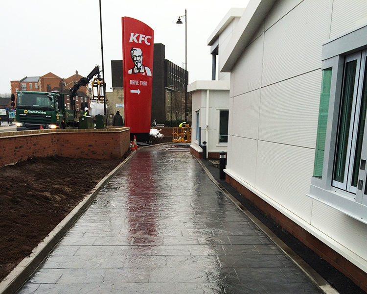 KFC drive thru concrete paving