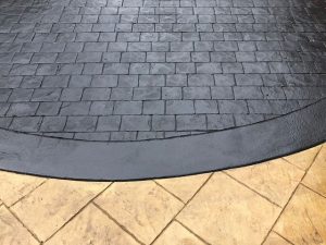 london and ashlar concrete paving with curved day joint